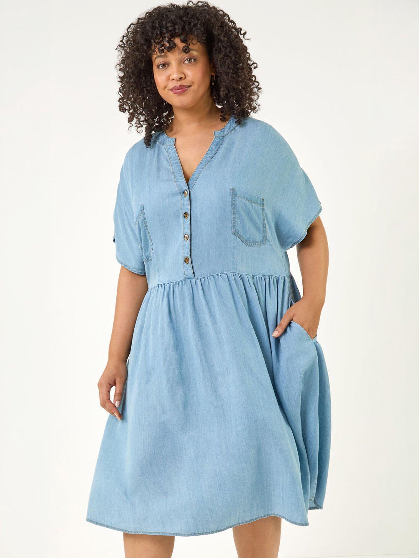 Image 5 of 5 of Roman Curve Buttoned Shirt Dress
