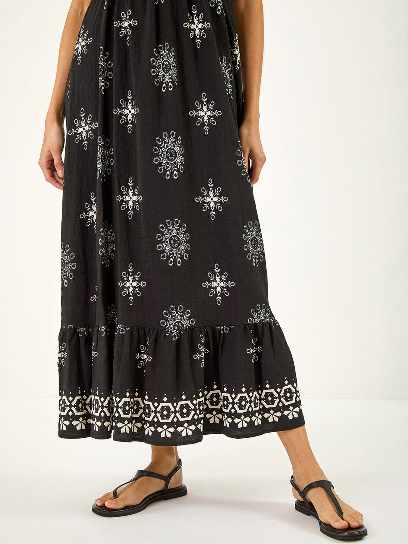 Image 2 of 5 of Roman Borderie Shirred Maxi Dress
