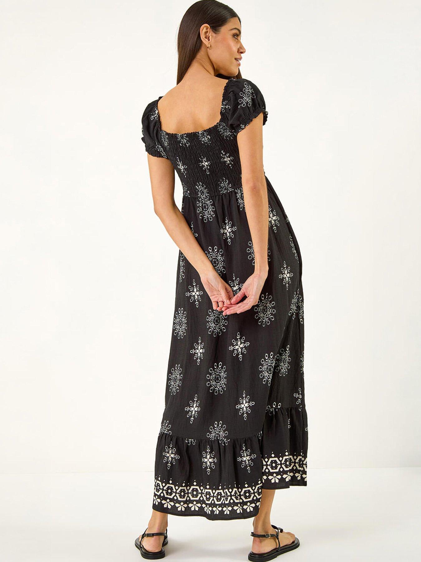 Image 4 of 5 of Roman Borderie Shirred Maxi Dress