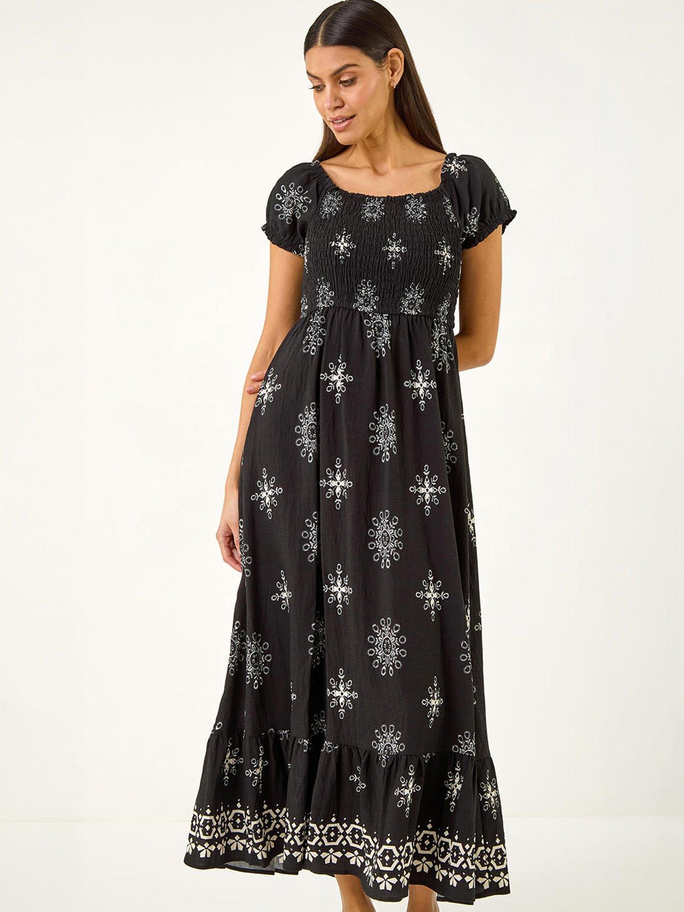 Image 5 of 5 of Roman Borderie Shirred Maxi Dress