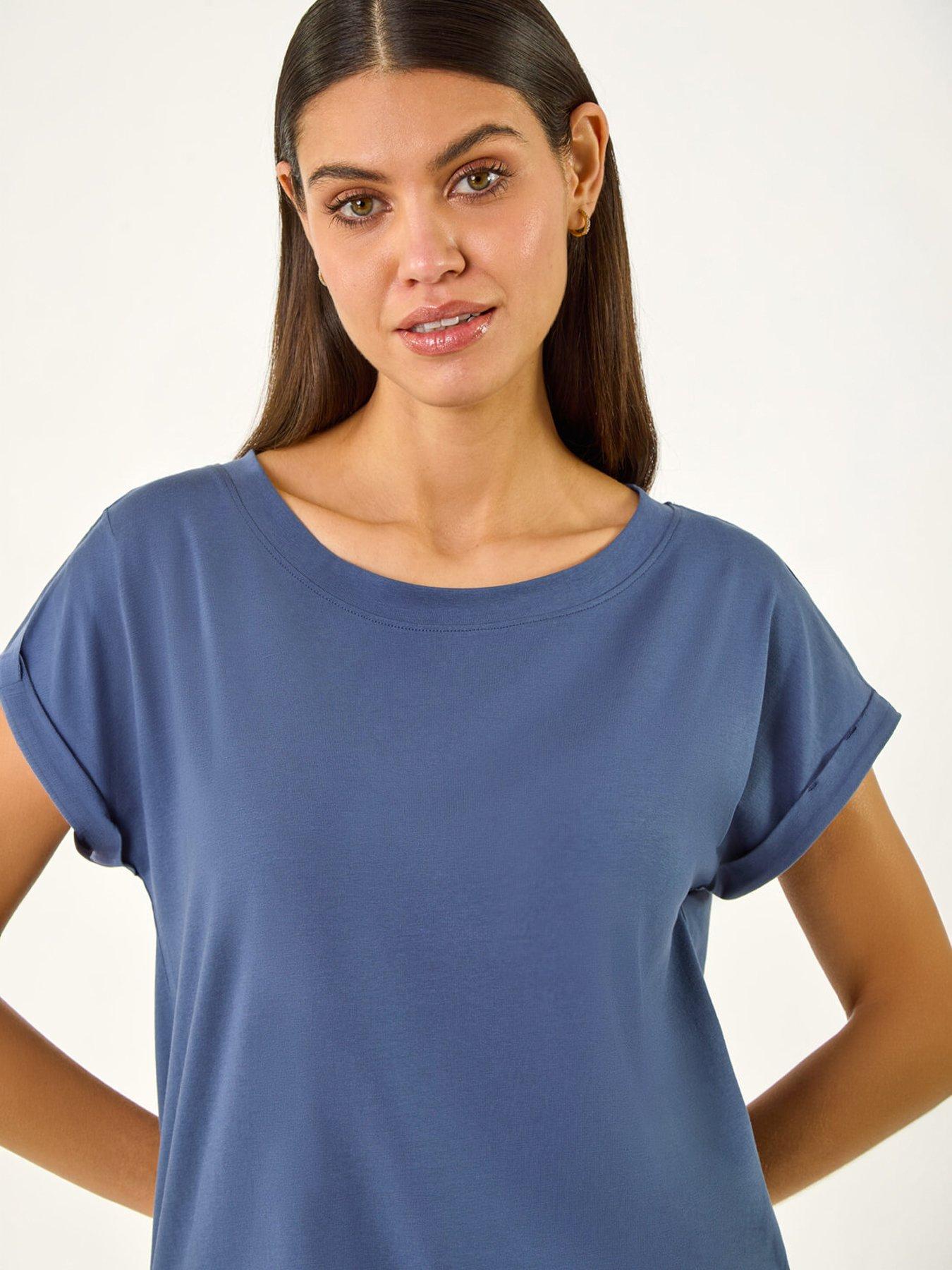 Image 3 of 5 of Roman Plain Stretch Cotton Jersey T-Shirt