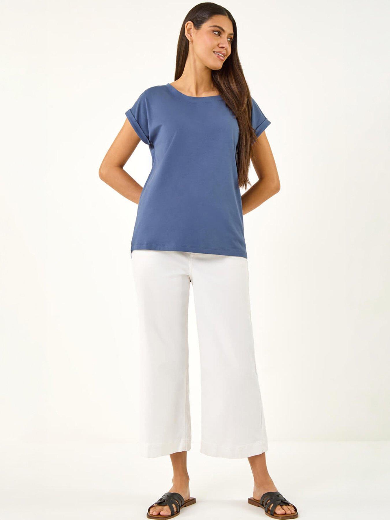 Image 5 of 5 of Roman Plain Stretch Cotton Jersey T-Shirt