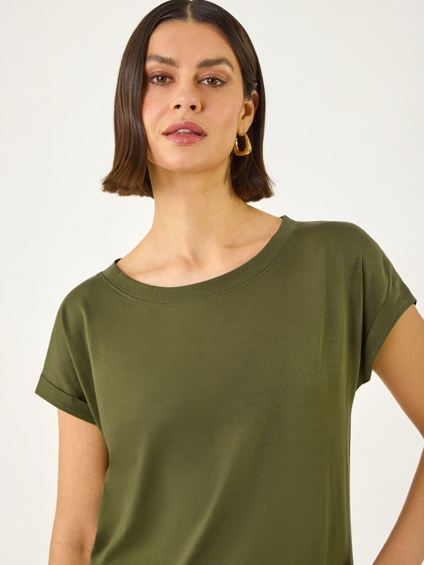 Image 3 of 5 of Roman Plain Stretch Cotton Jersey T-Shirt