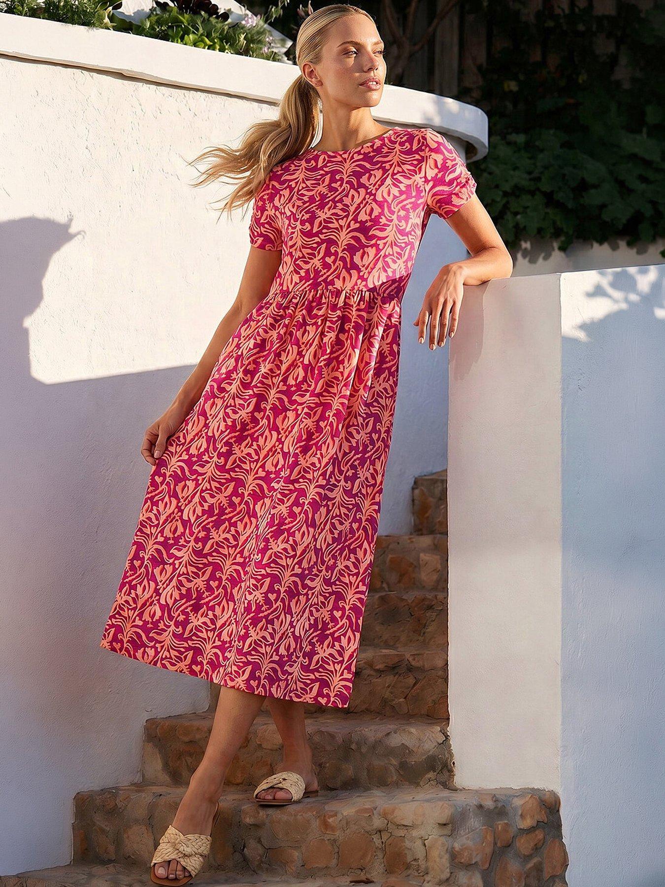 Roman Petite Abstract Midi Dress