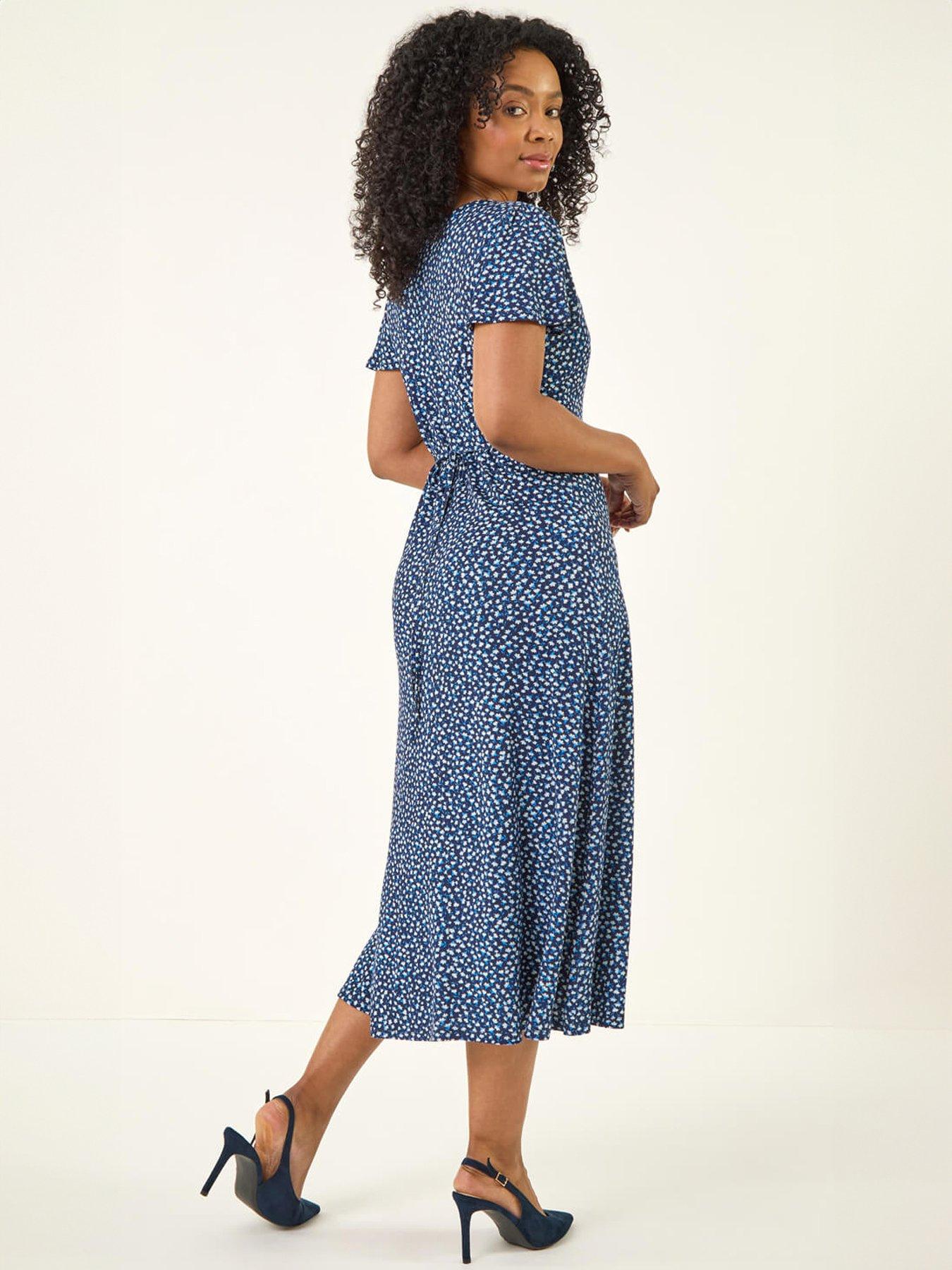 roman-petite-v-neck-midi-dresstillFront