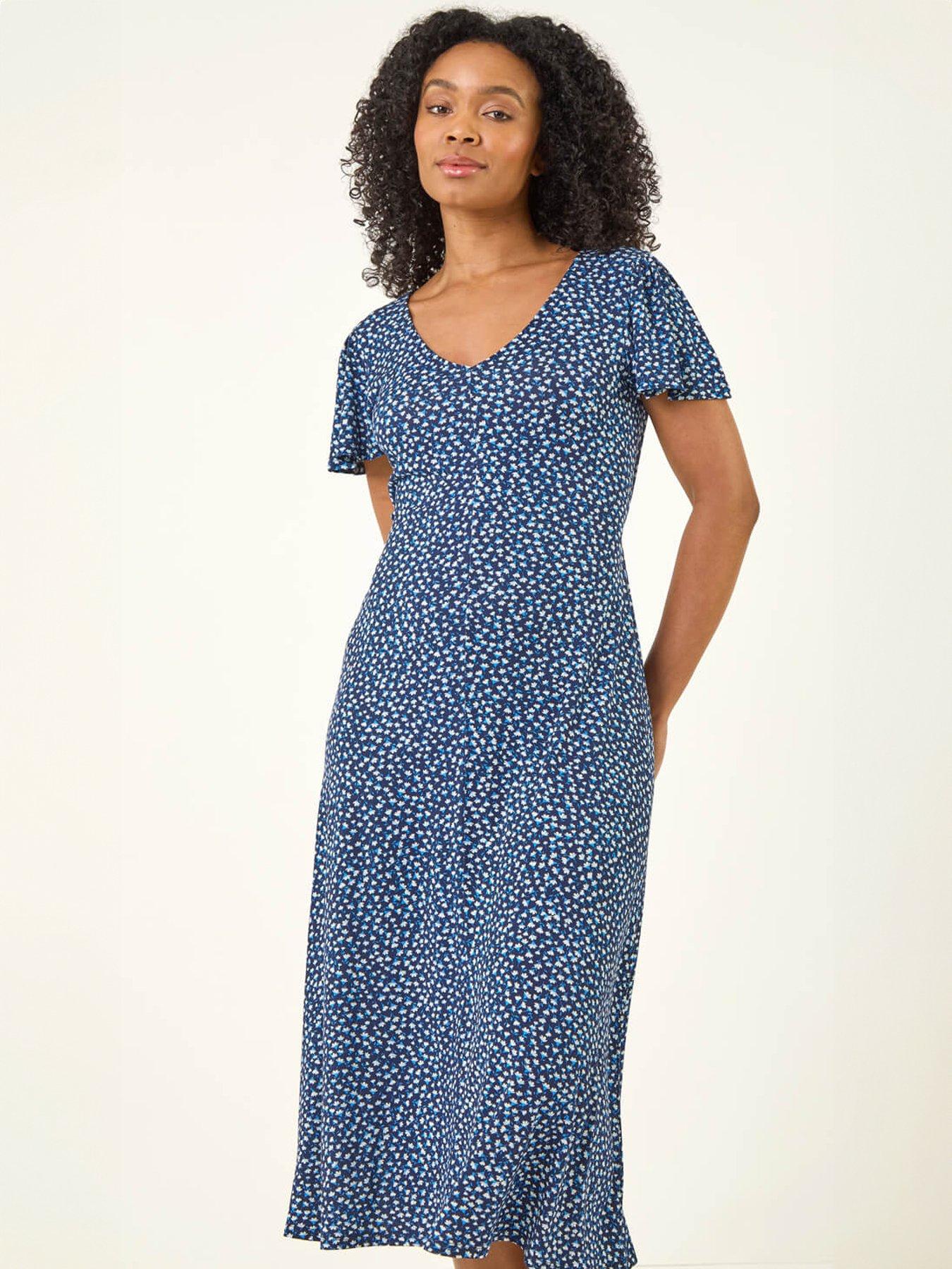 roman-petite-v-neck-midi-dresoutfit