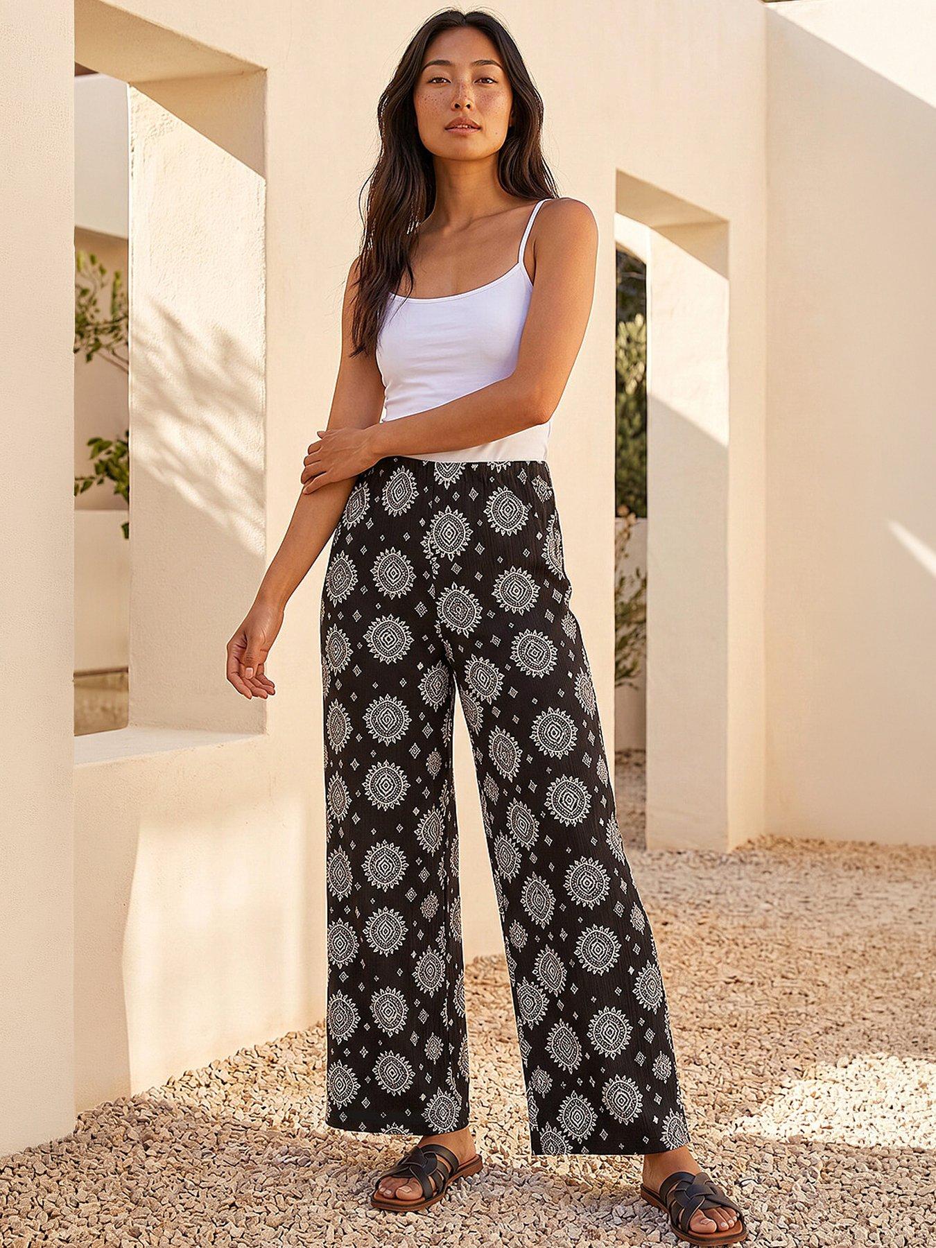 Roman Petite Printed Texture Stretch Trouser