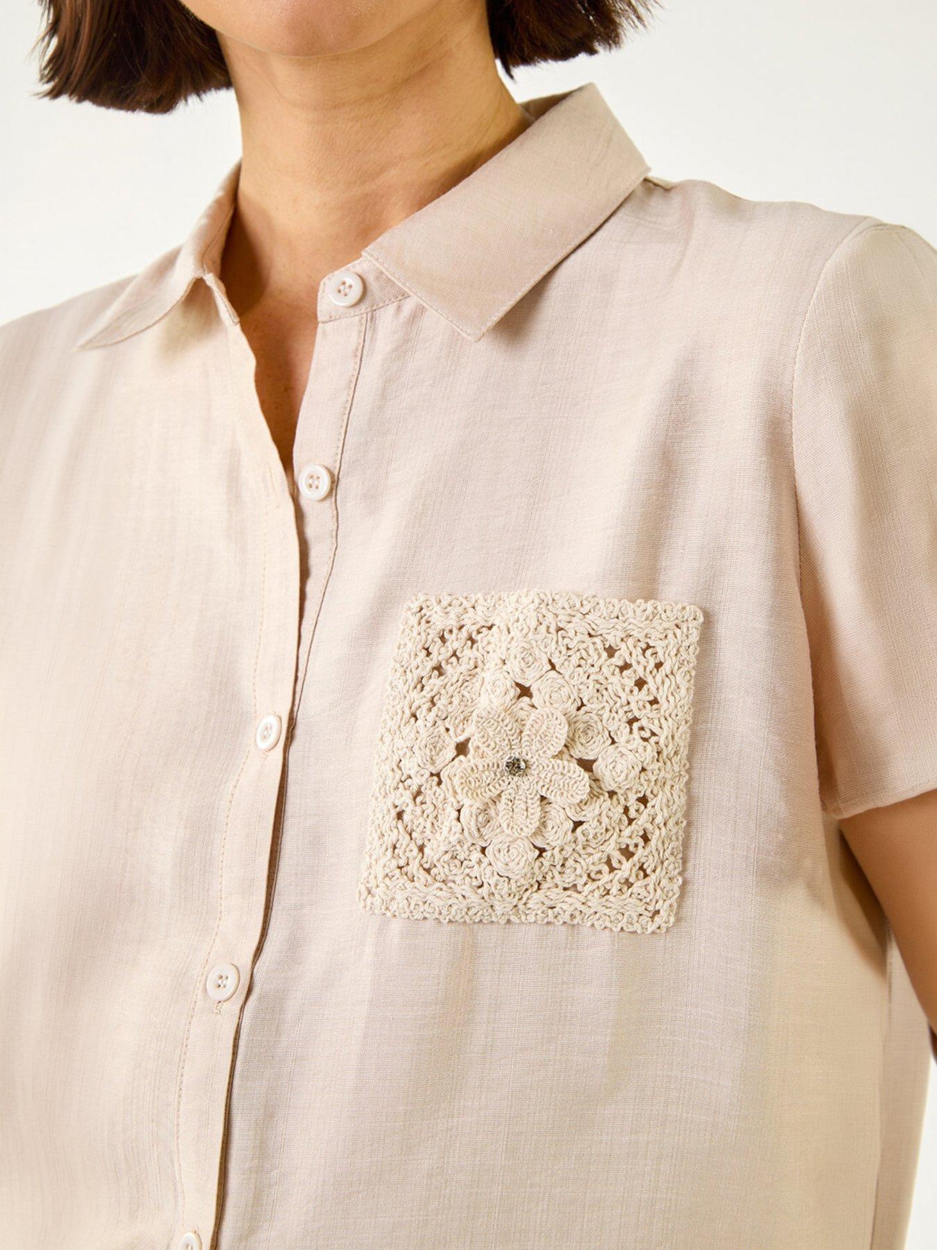 Image 2 of 5 of Roman Crochet Pocket Button Shirt
