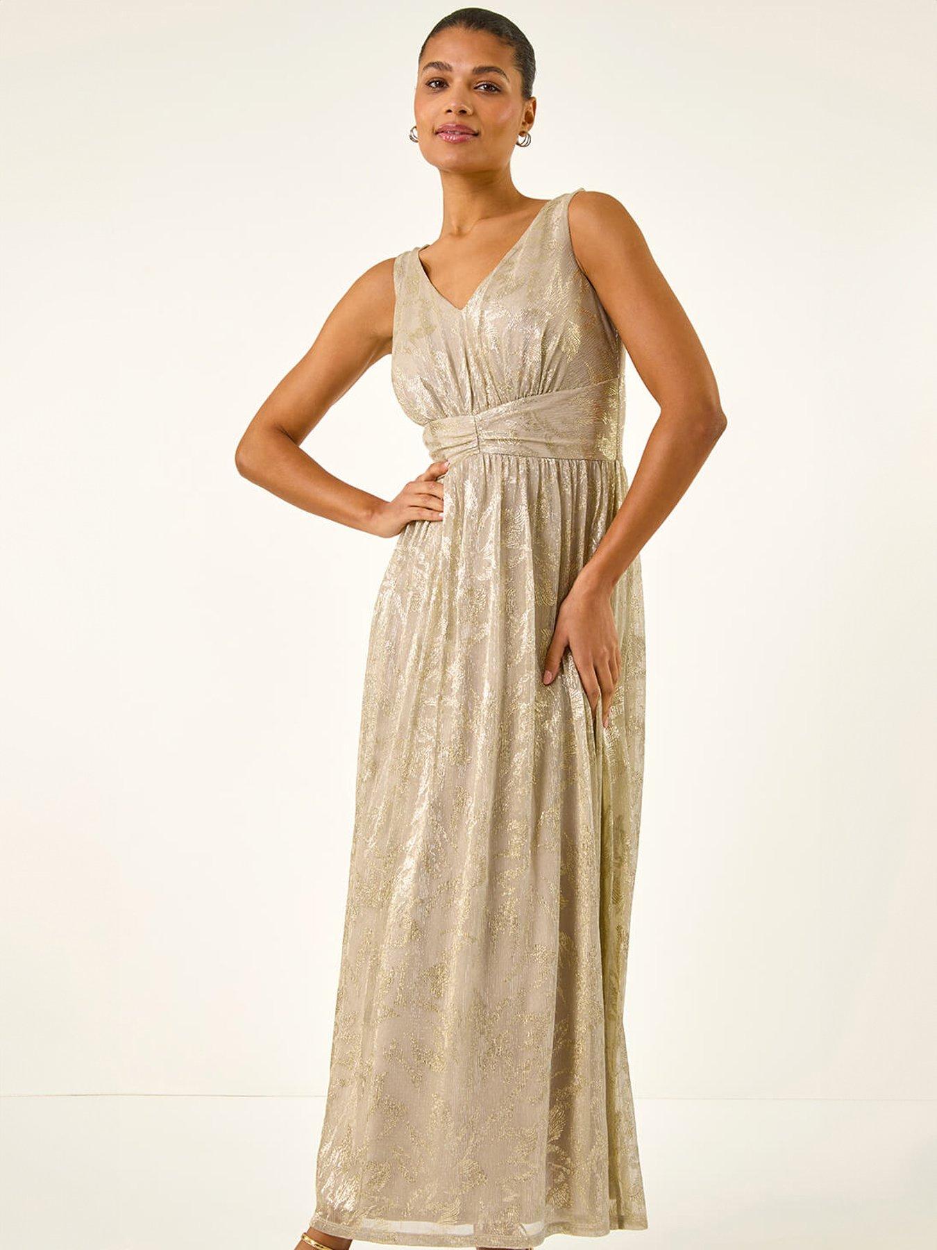 roman-foil-print-twist-front-stretch-midi-dressoutfit