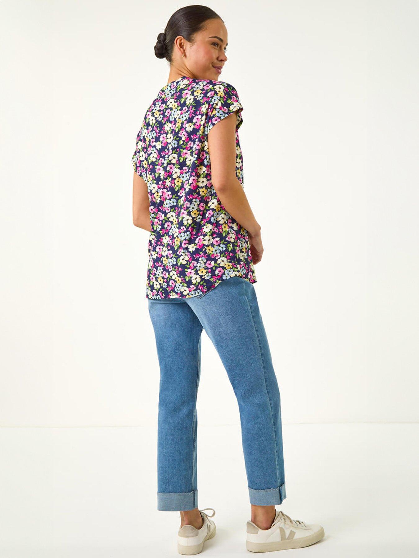 roman-petite-floral-v-neck-stretch-topstillFront