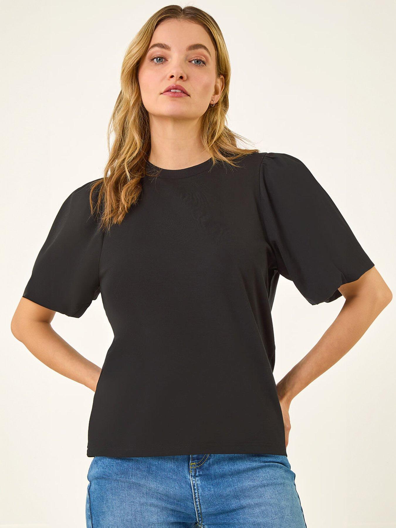 Image 4 of 5 of Roman Dusk Puff Sleeve Stretch T-Shirt