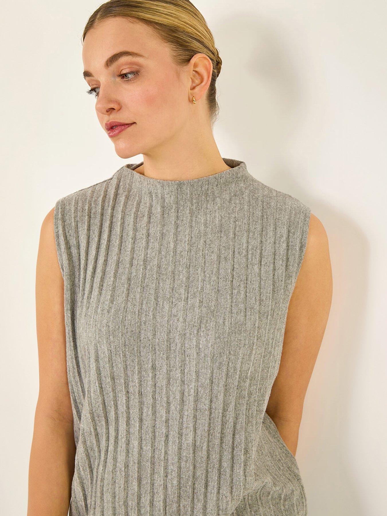 roman-dusk-high-neck-pleated-knit-topoutfit