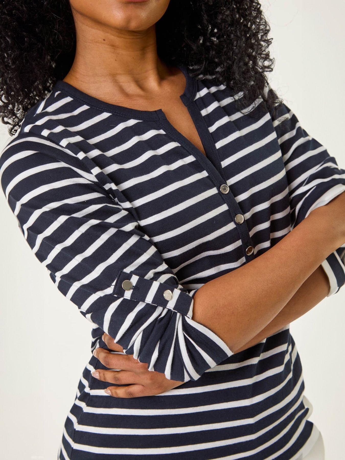 roman-petite-stripe-v-neck-button-topdetail