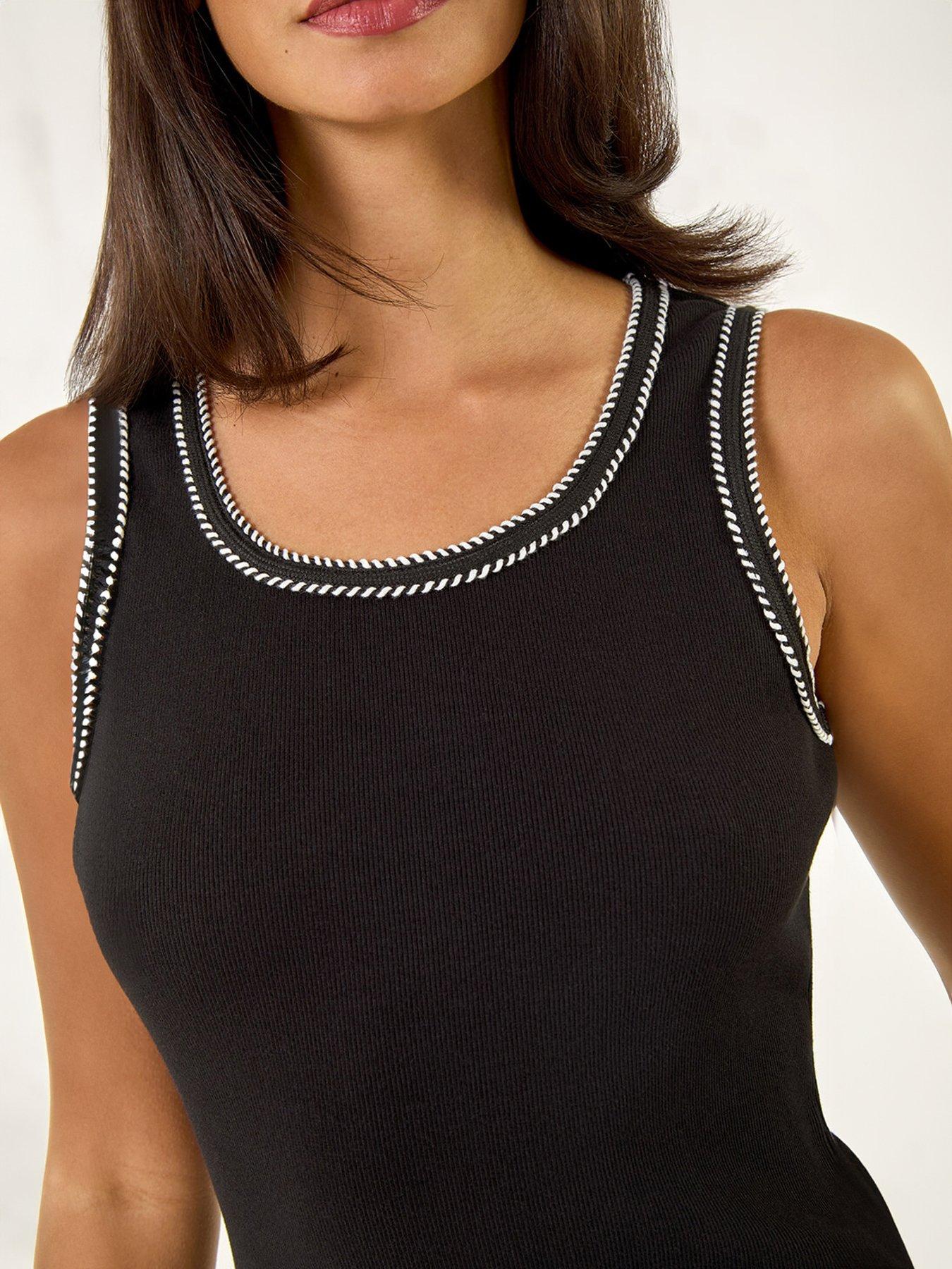 Image 5 of 5 of Roman Contrast Stitch Vest Top