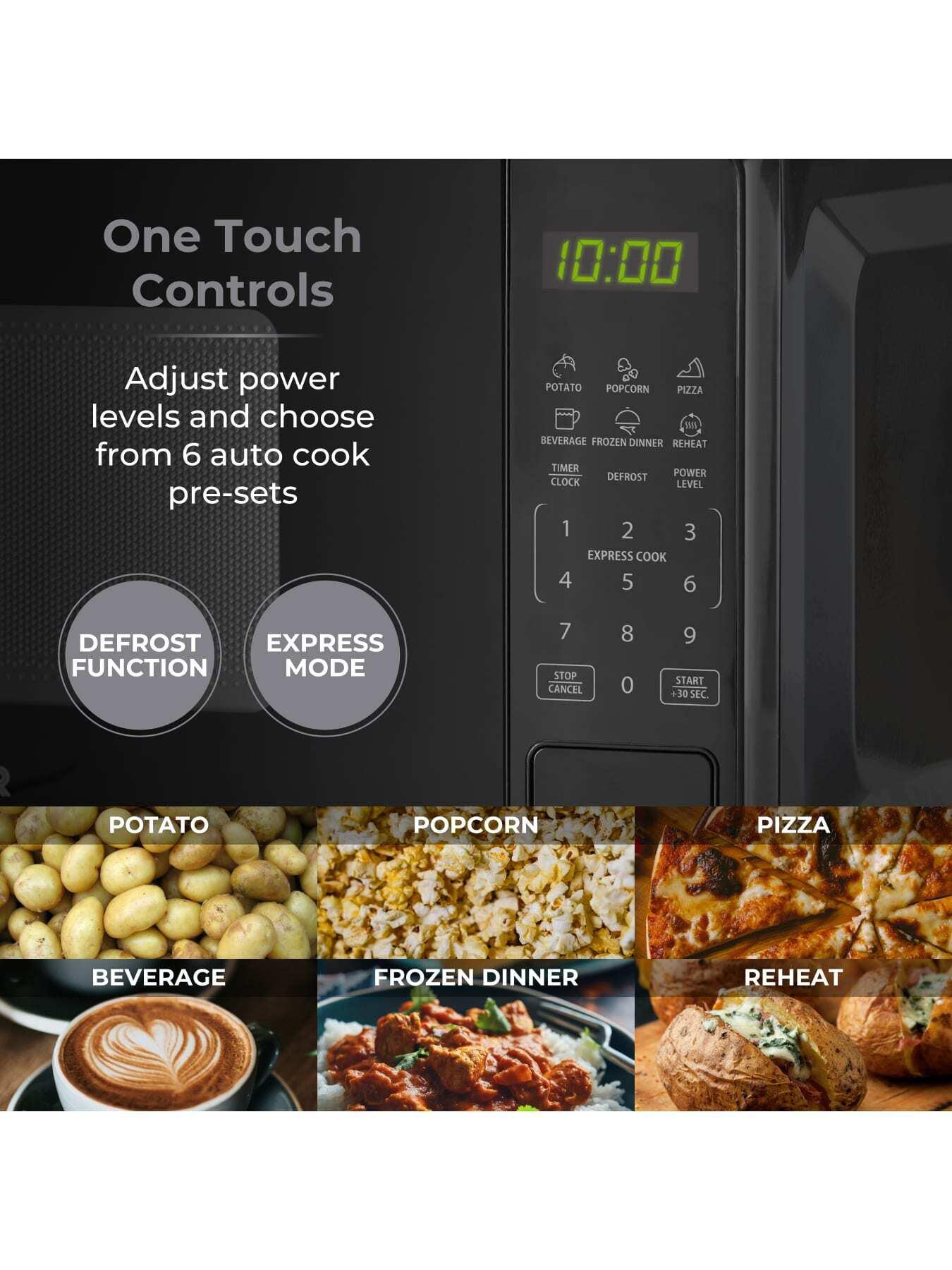 Image 4 of 6 of Tower 20L 800W Digital Microwave with 11 Power Levels, LED Display, Black