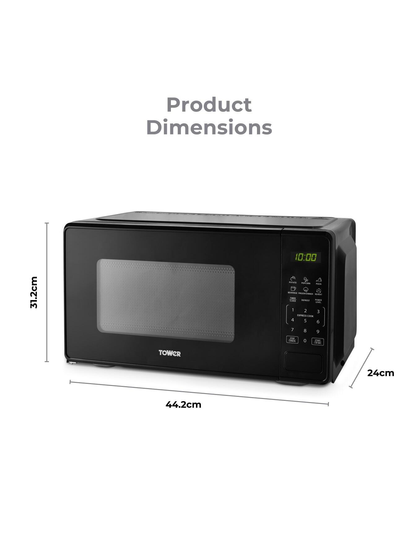 Image 5 of 6 of Tower 20L 800W Digital Microwave with 11 Power Levels, LED Display, Black