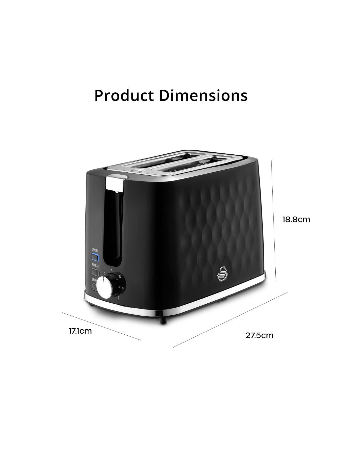 Image 6 of 8 of Swan Hexton 2 Slice Toaster, Removable Crumb Tray, Black