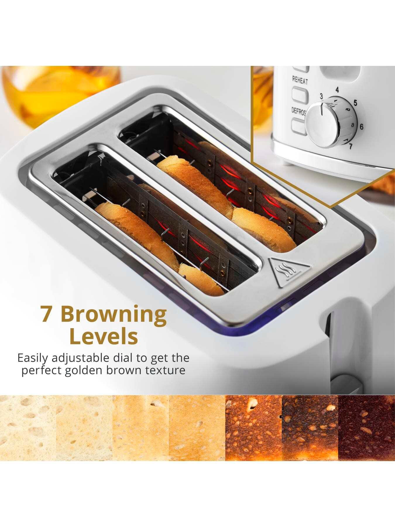 Image 3 of 8 of Swan Hexton 2 Slice Toaster, Removable Crumb Tray, White