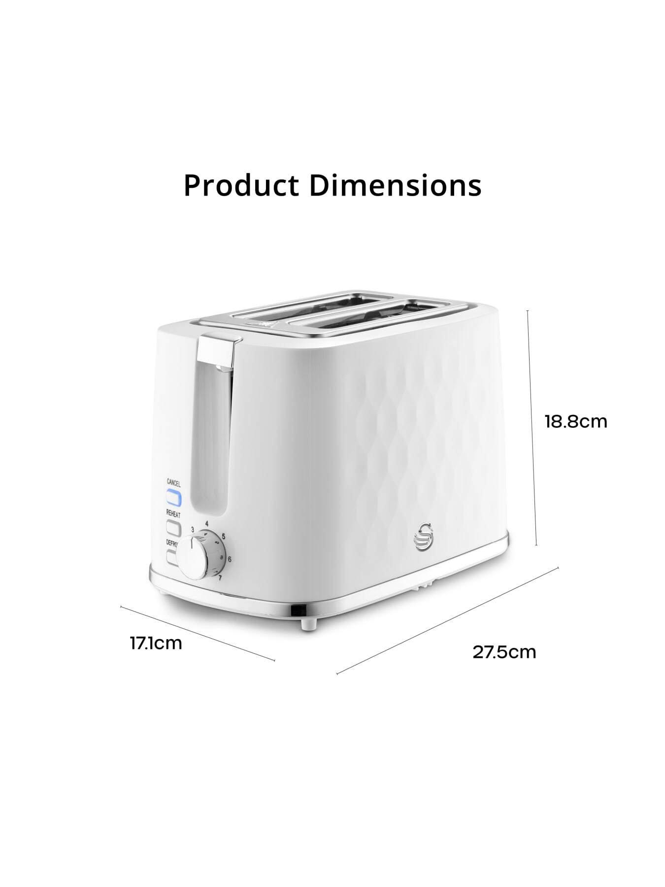 Image 6 of 8 of Swan Hexton 2 Slice Toaster, Removable Crumb Tray, White