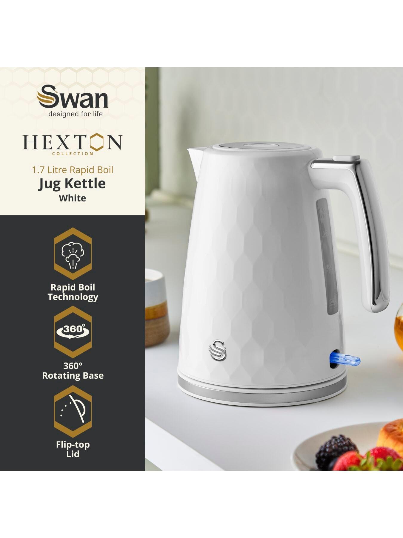 Image 2 of 7 of Swan Hexton 1.7L Electric Kettle, 3KW Rapid Boil, White