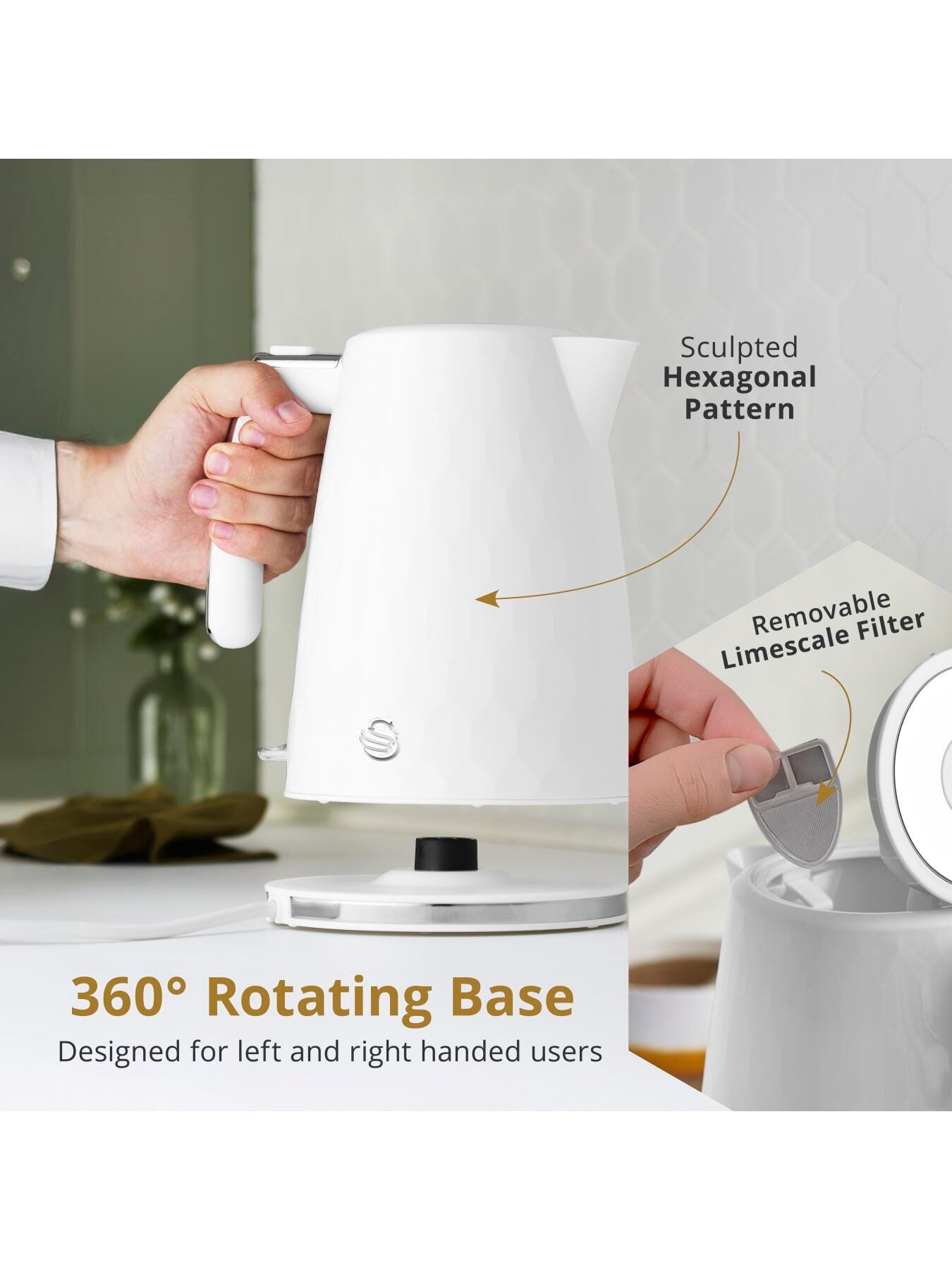 Image 4 of 7 of Swan Hexton 1.7L Electric Kettle, 3KW Rapid Boil, White