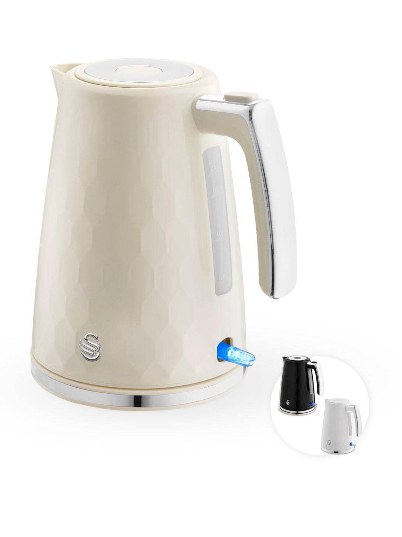 Swan Hexton 1.7L Electric Kettle, 3Kw Rapid Boil, Cream in One Colour