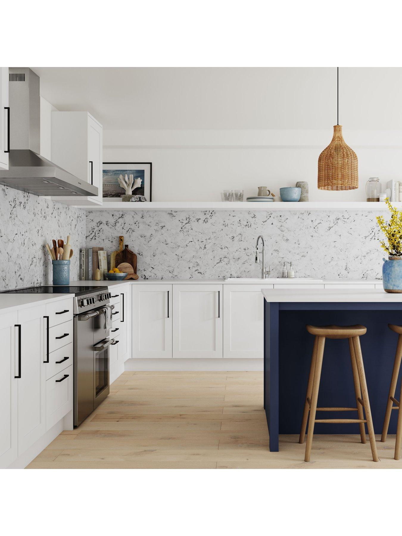 Image 5 of 7 of WilsonArt Alloy Carrara Marble Herringbone 3m Splashback