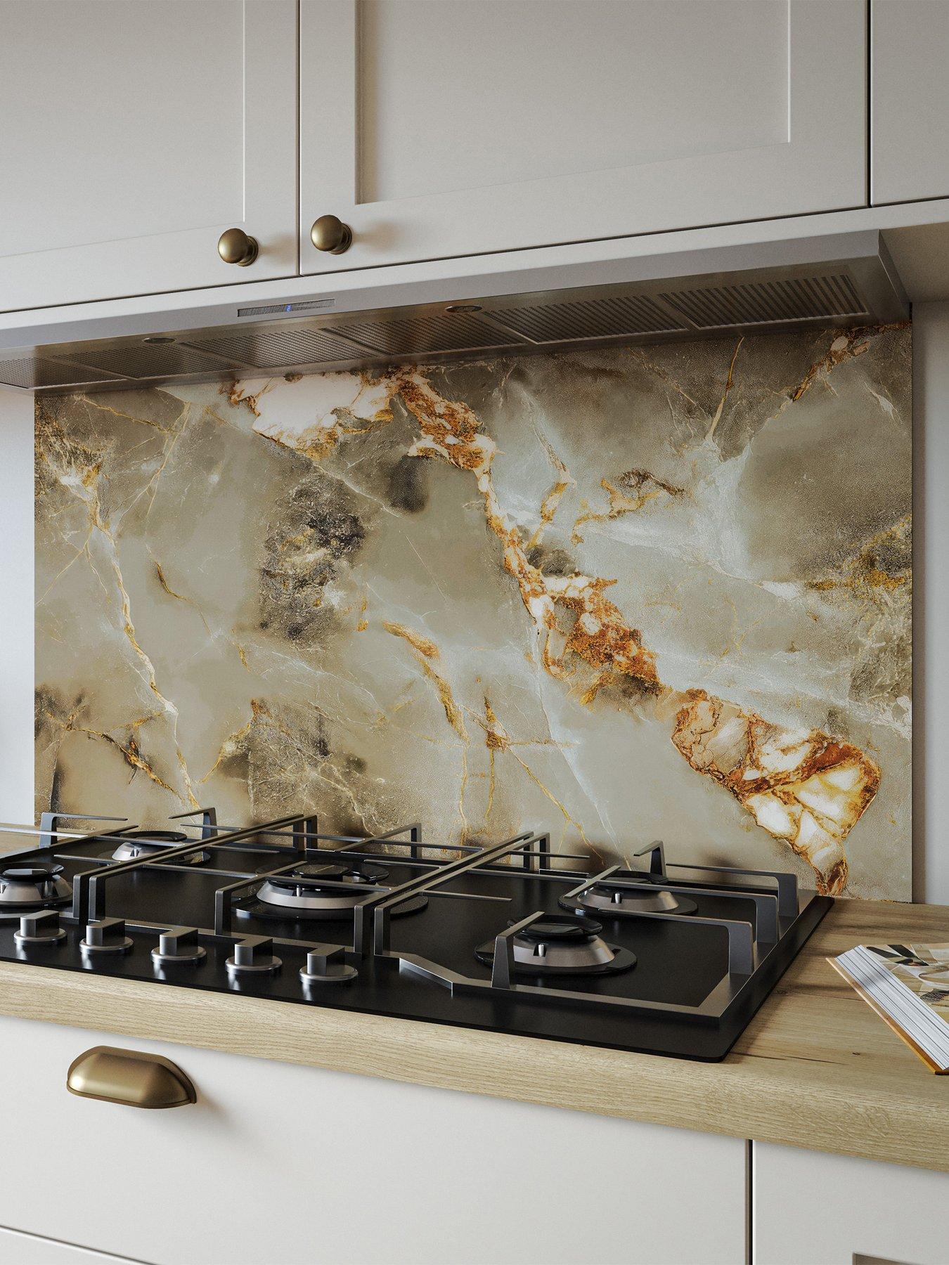 WilsonArt Alloy Aurora Gold 900mm Wide Hob Splashback