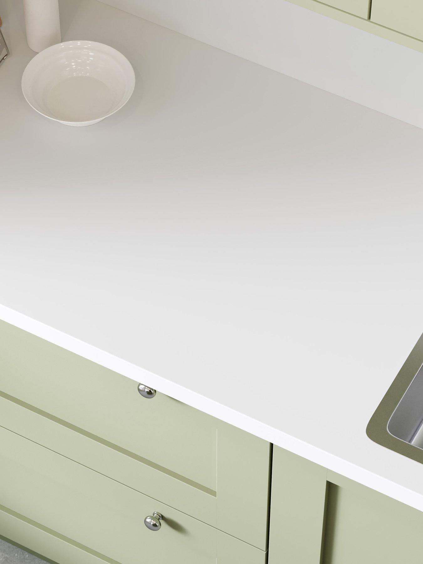 WilsonArt Plus Pure White Laminate Kitchen Upstand - 3000mm x 100mm x 20mm