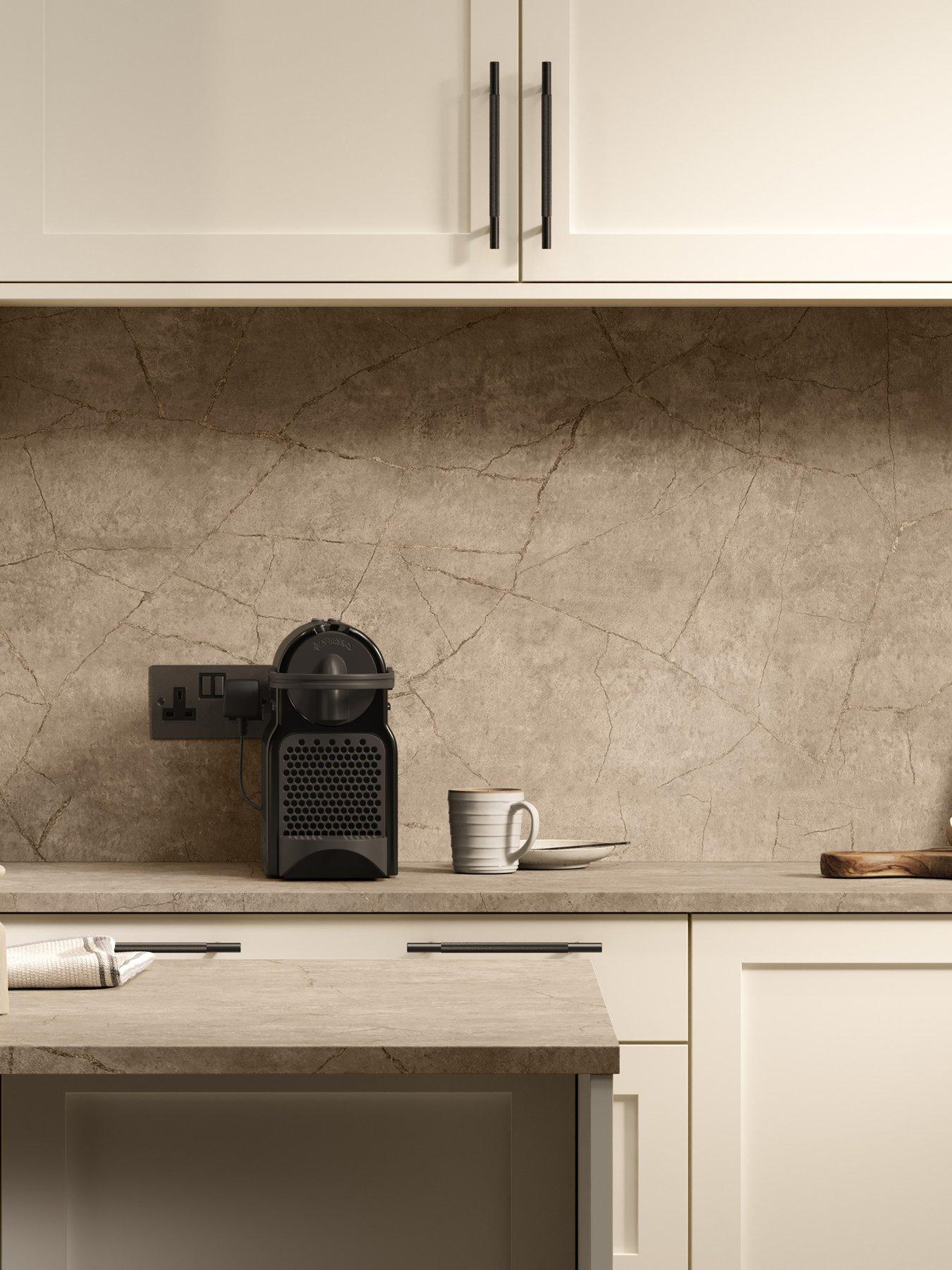 WilsonArt Omega Sleek Minos Stone   Square Edge Laminate Kitchen Splashback - 3000 x 600mm x 8mm