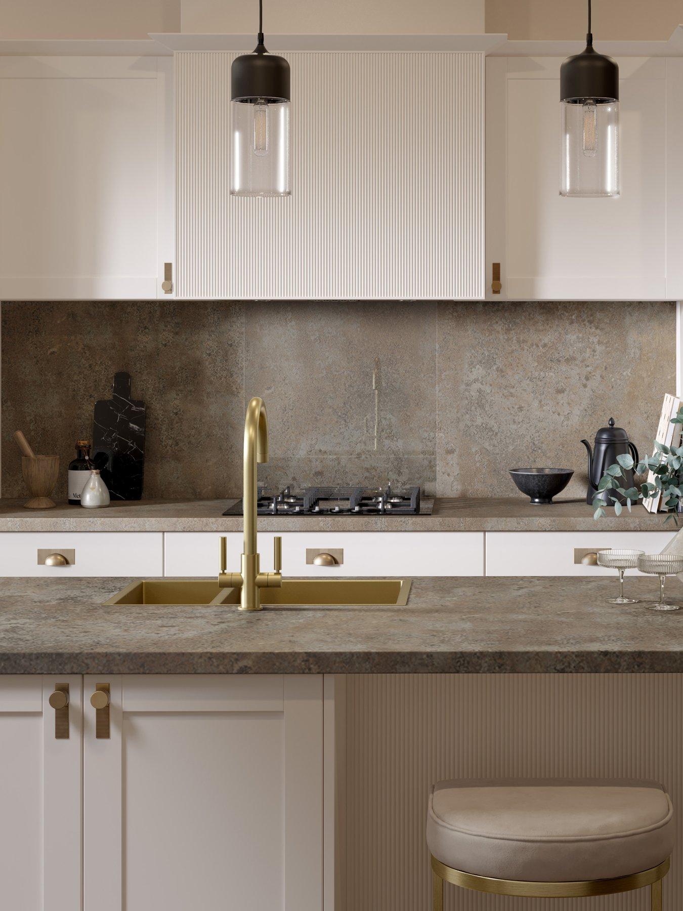 WilsonArt Omega Modern Caldeira  Square Edge Laminate Kitchen Splashback - 3000 x 600mm x 8mm