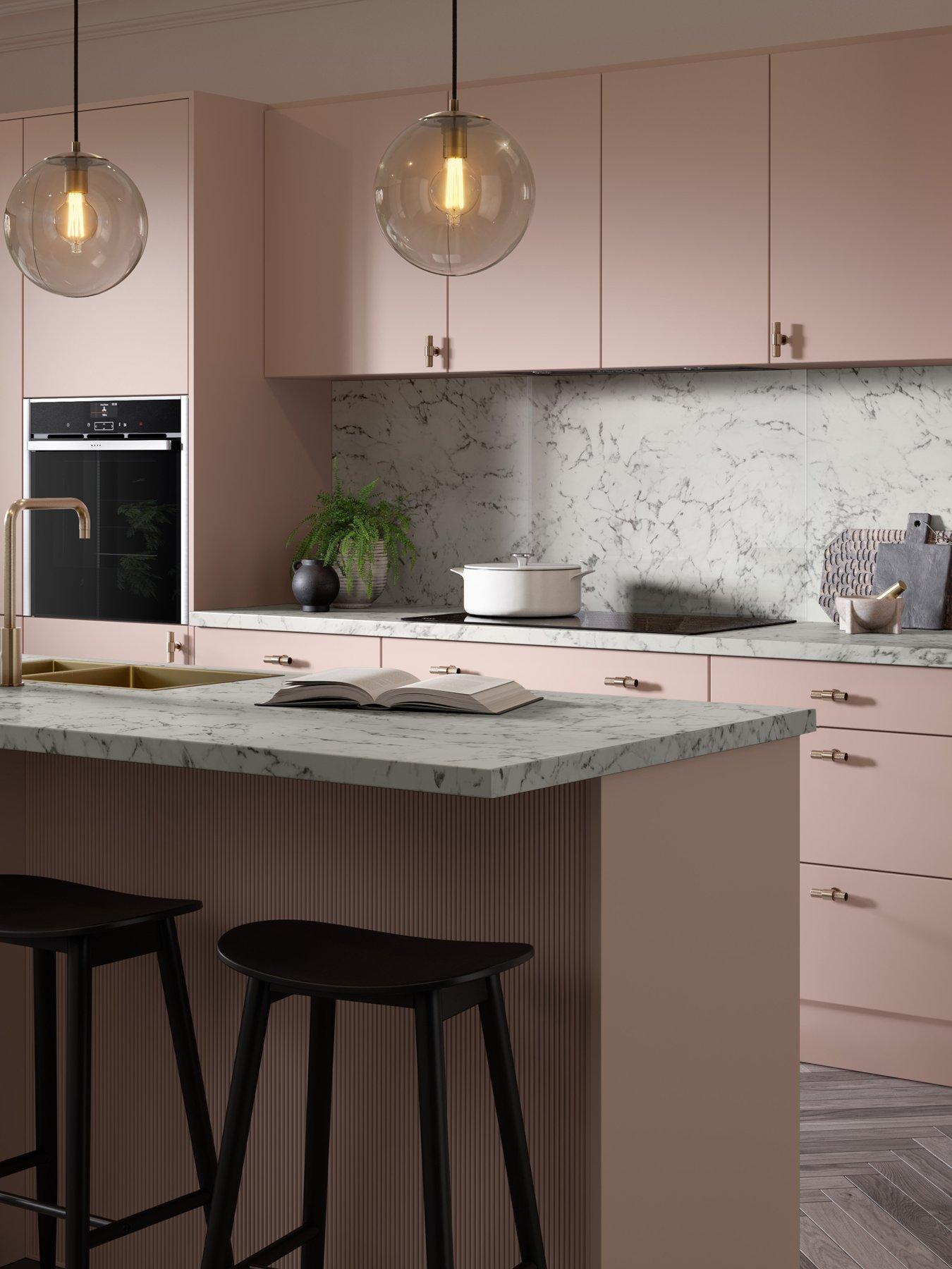 WilsonArt Omega Modern Tuscany Marble  Square Edge Laminate Kitchen Splashback - 3000 x 600mm x 8mm