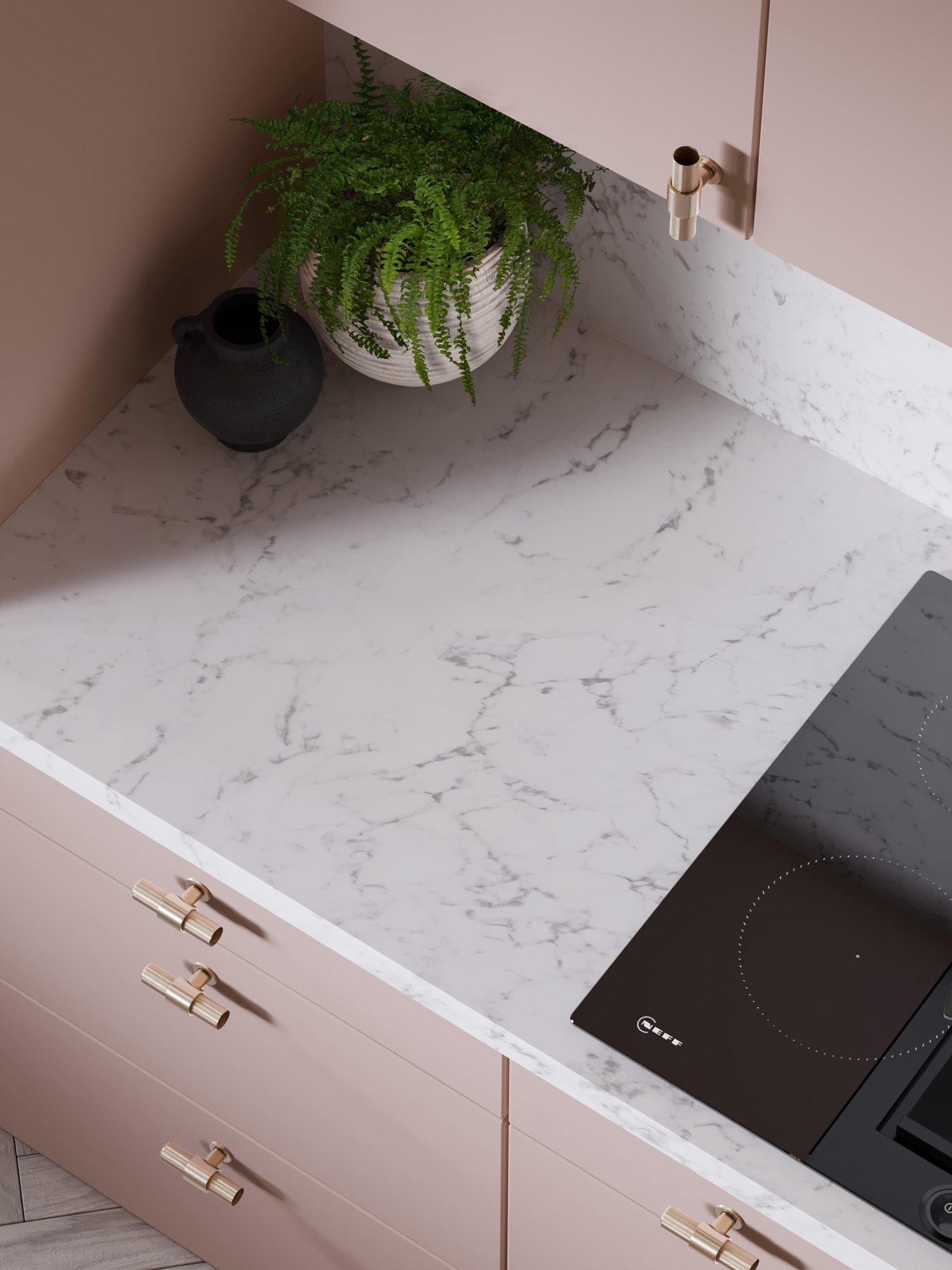 WilsonArt Omega Modern Tuscany Marble  Square Edge Laminate Kitchen Upstand - 3000 x 100mm x 20mm