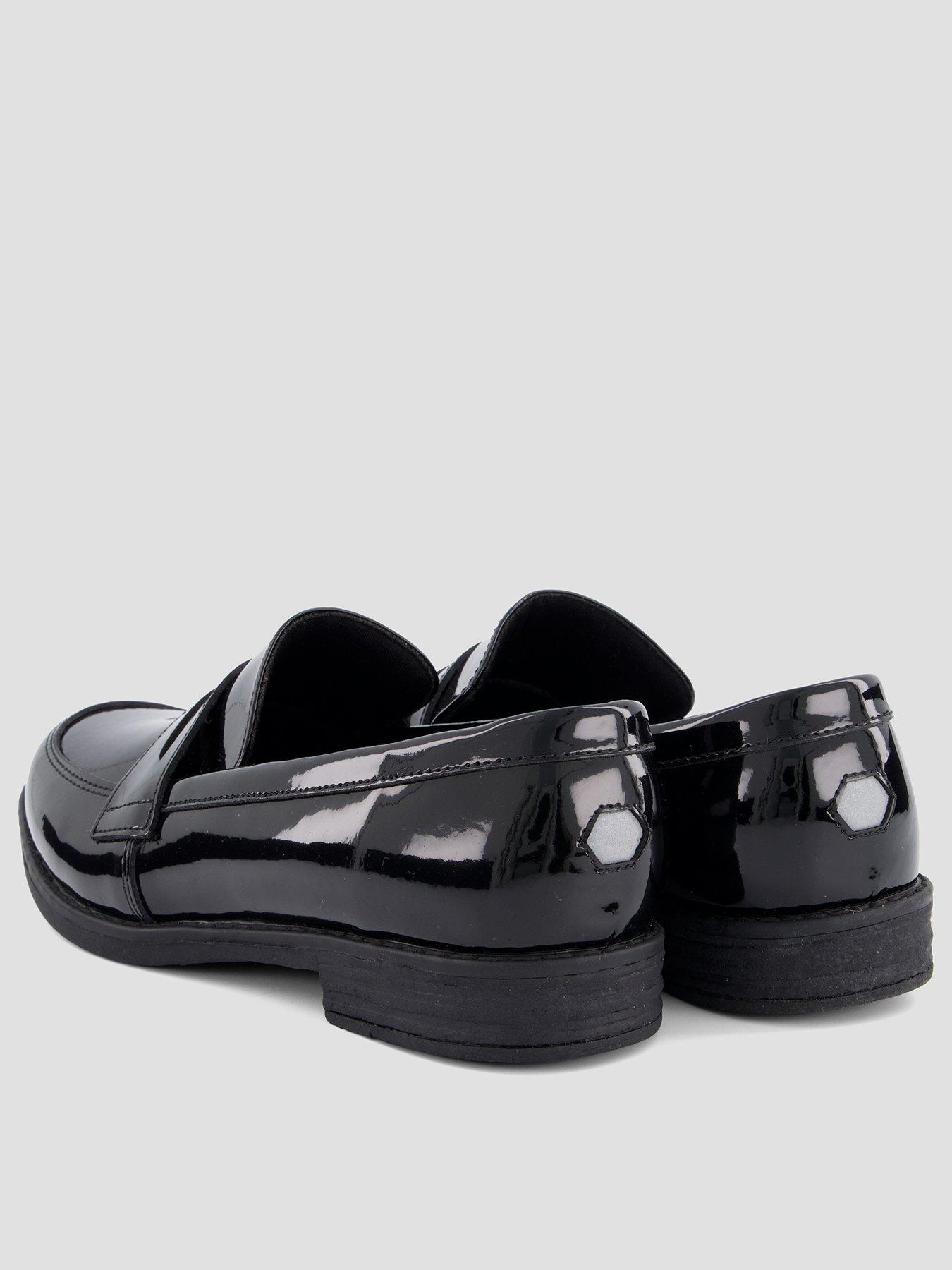 Image 3 of 8 of The Very Collection Wide Fit Older Girls' Cindy Patent Penny Loafer School Shoes - Black