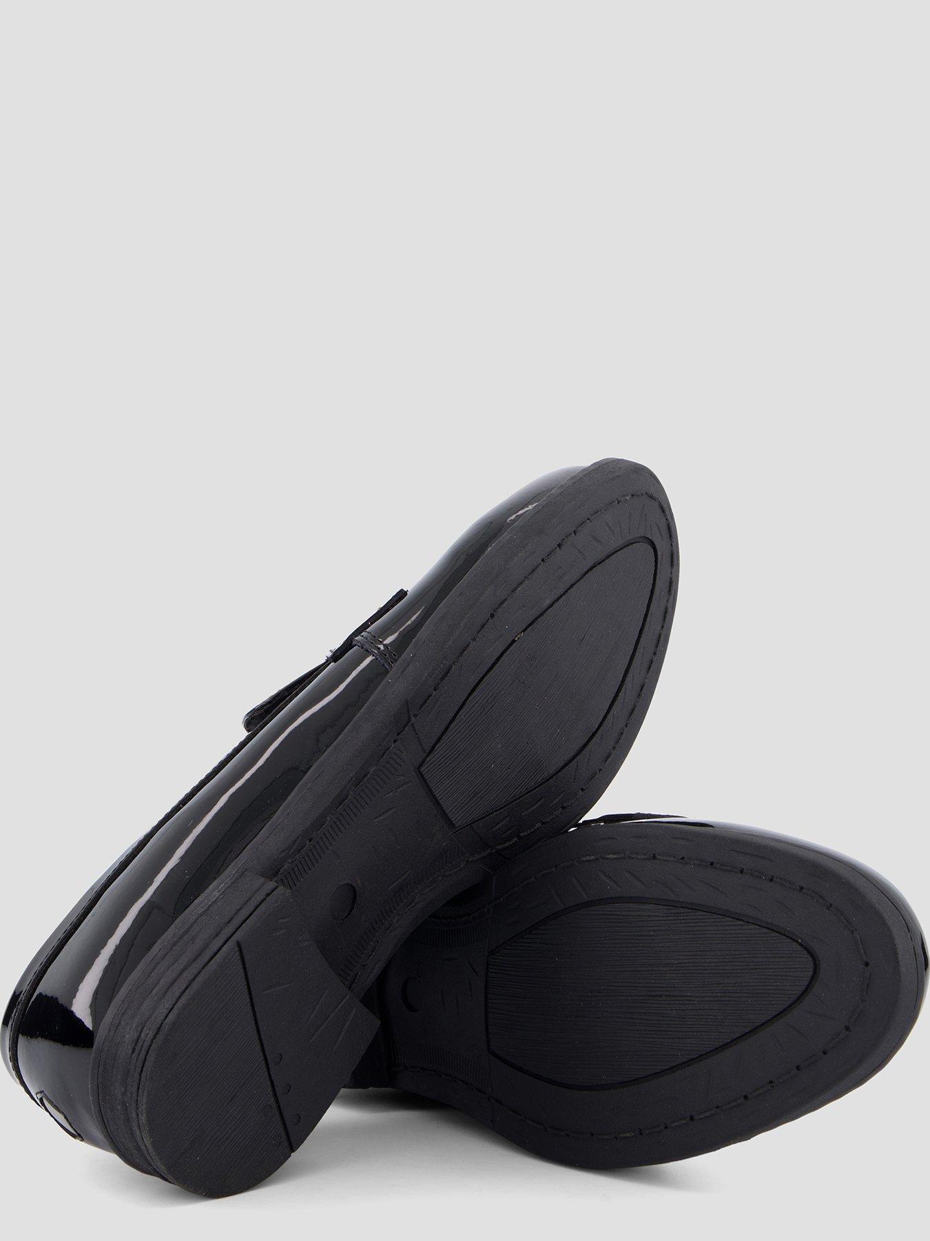Image 5 of 8 of The Very Collection Wide Fit Older Girls' Cindy Patent Penny Loafer School Shoes - Black