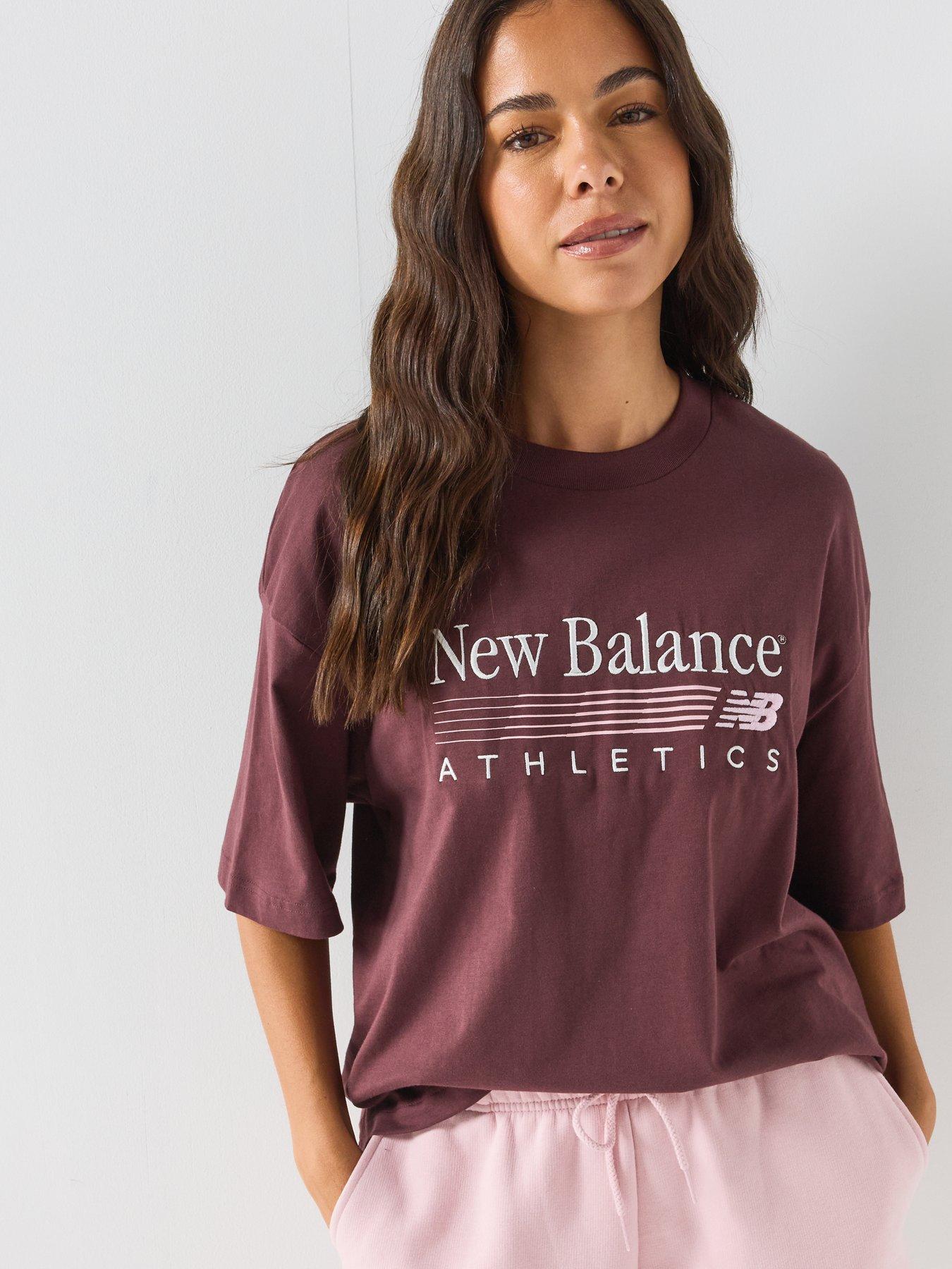 Image 4 of 5 of New Balance Womens Trackside Oversized T-Shirt - Burgundy