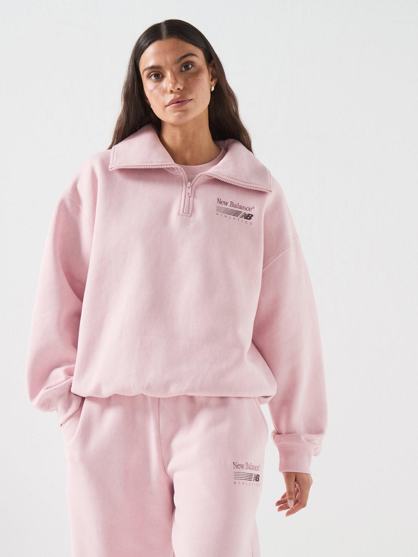 Image 1 of 6 of New Balance Womens Trackside Fleece Half Zip - Pink