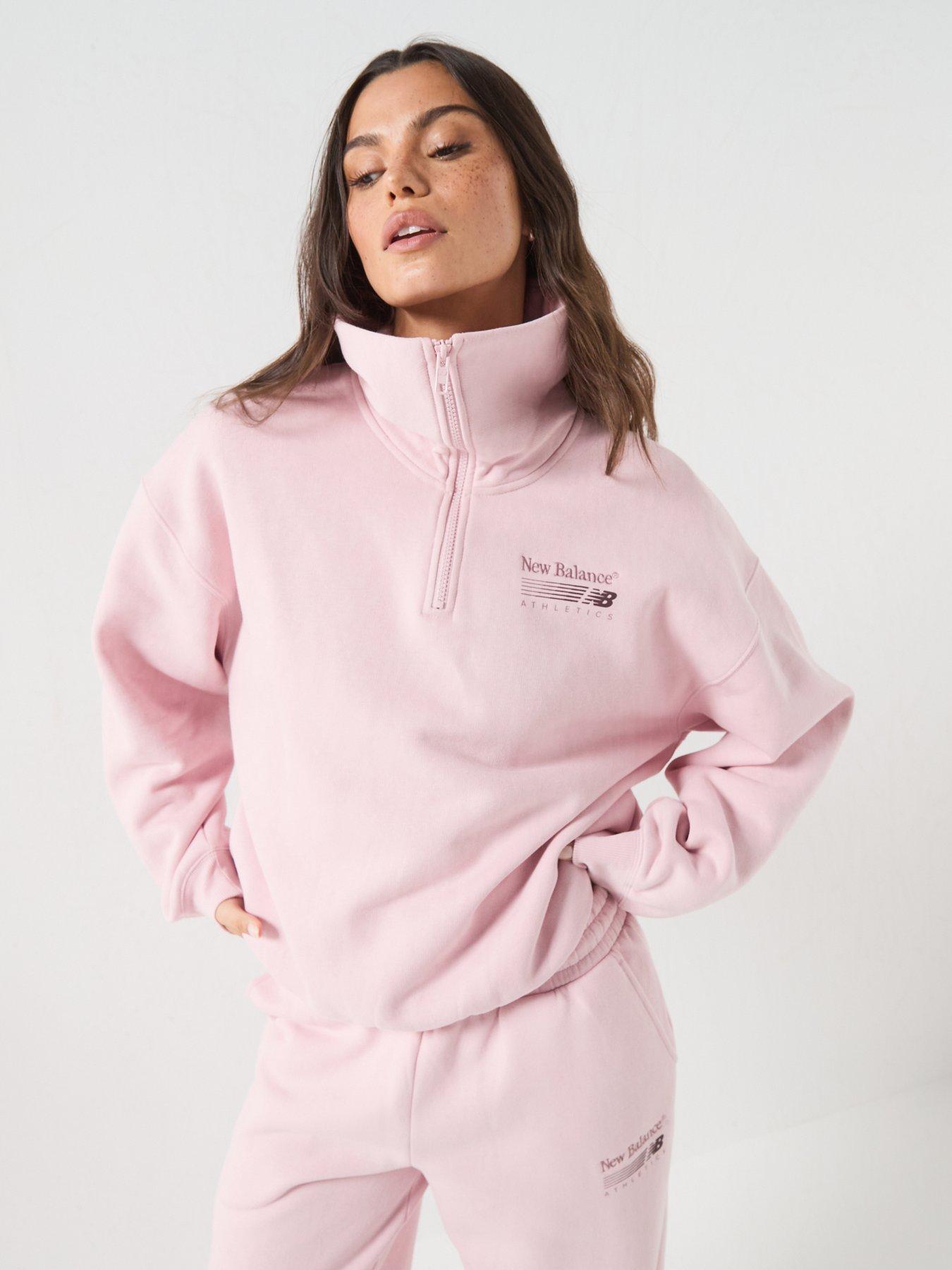 Image 5 of 6 of New Balance Womens Trackside Fleece Half Zip - Pink