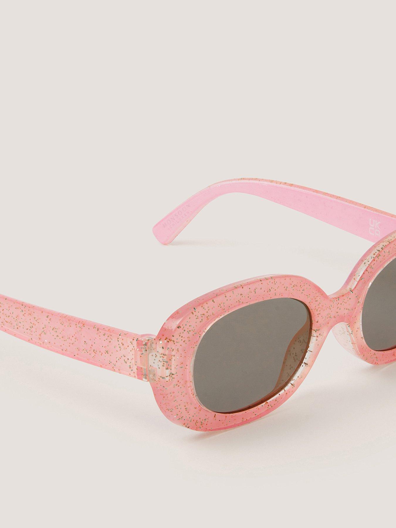 Image 2 of 2 of Monsoon Girls Pink Glitter Sunglasses - Multi