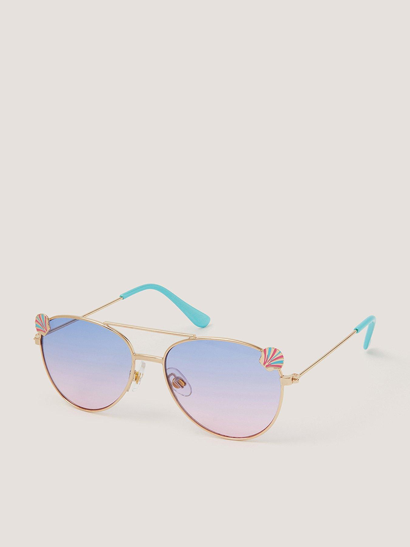 Image 1 of 2 of Monsoon Girls Mermaid Aviator Sunglasses - Blue