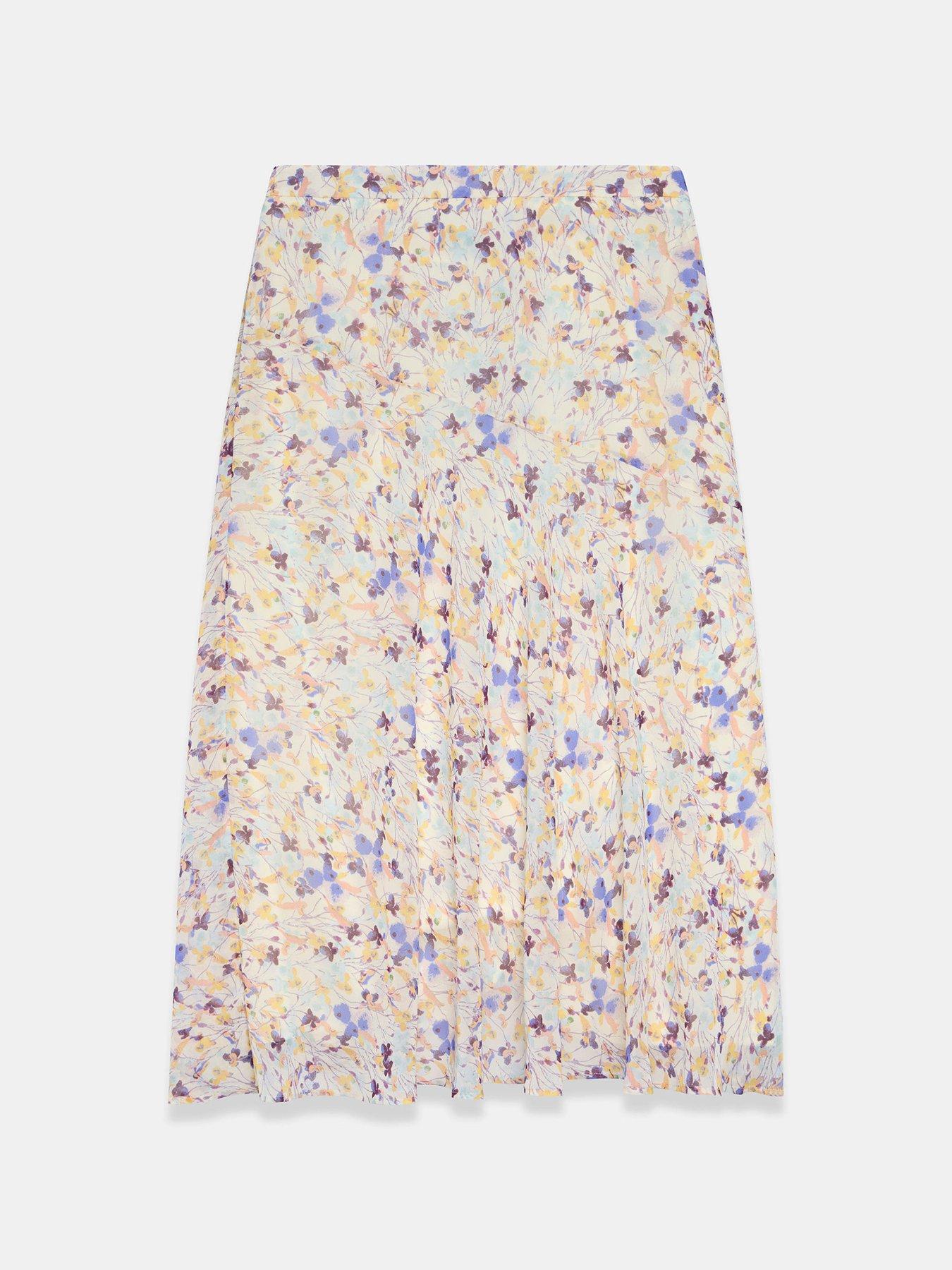 Image 5 of 6 of Mint Velvet Blue Floral Print Skirt