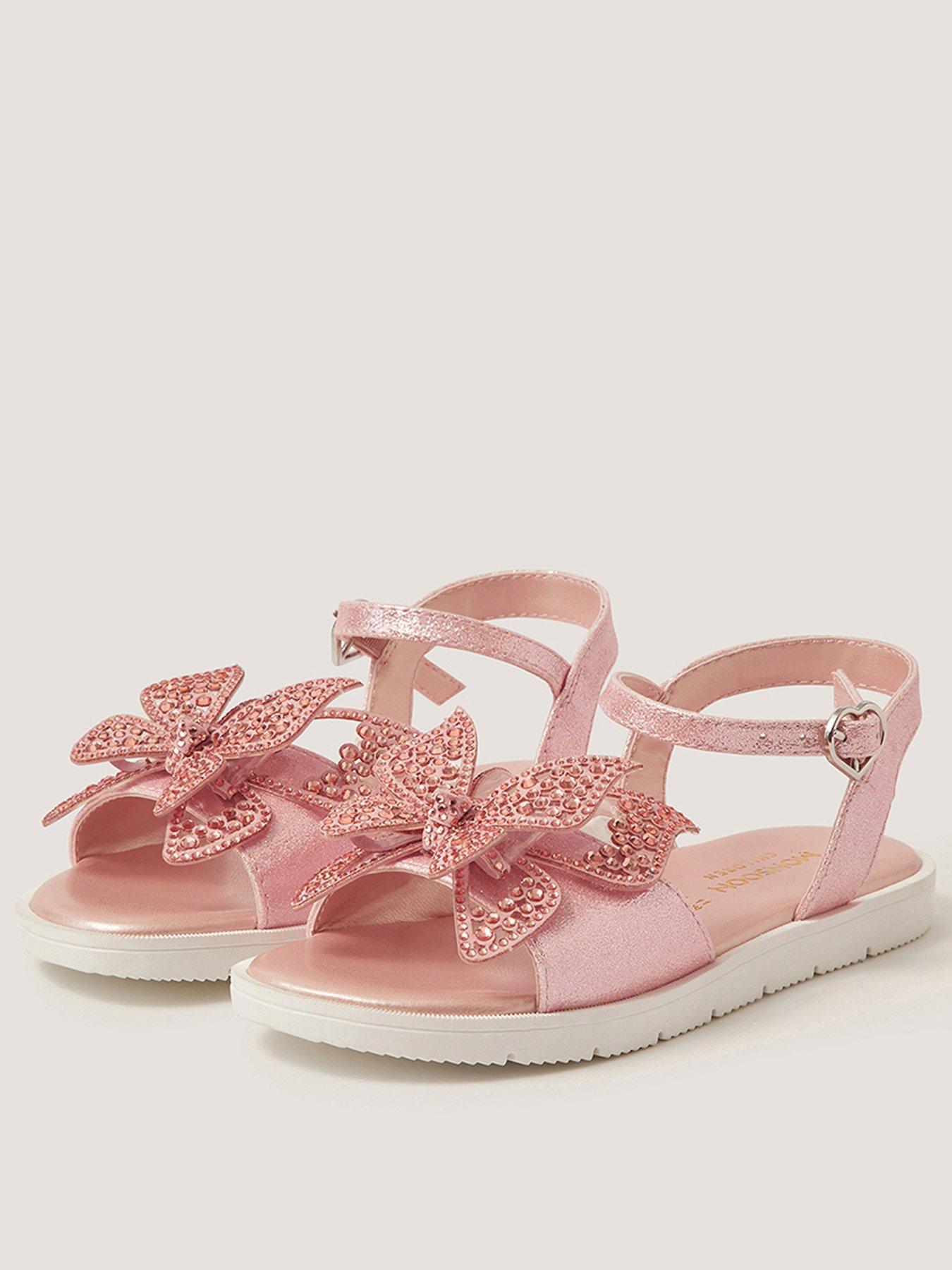 Image 1 of 3 of Monsoon Girls Bling Butterfly Sandals - Pink