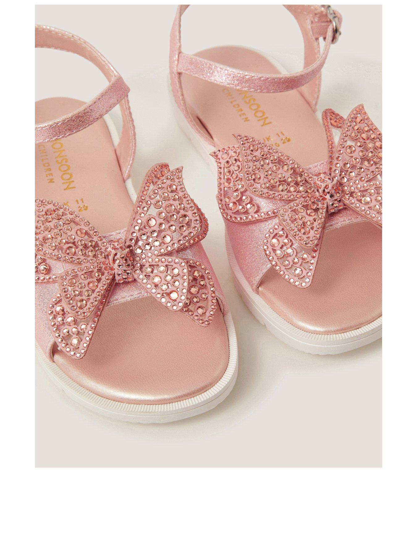 Image 3 of 3 of Monsoon Girls Bling Butterfly Sandals - Pink
