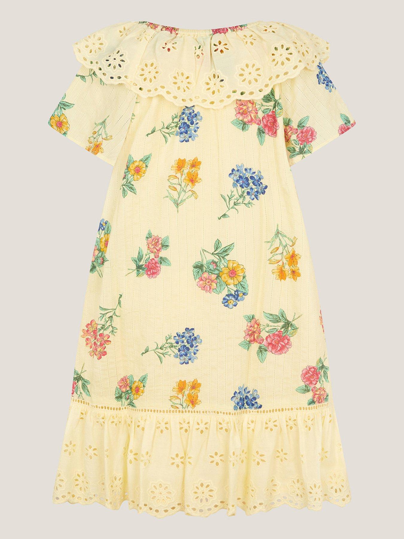 Image 2 of 3 of Monsoon Girls Sasha Cluster Dress - Yellow