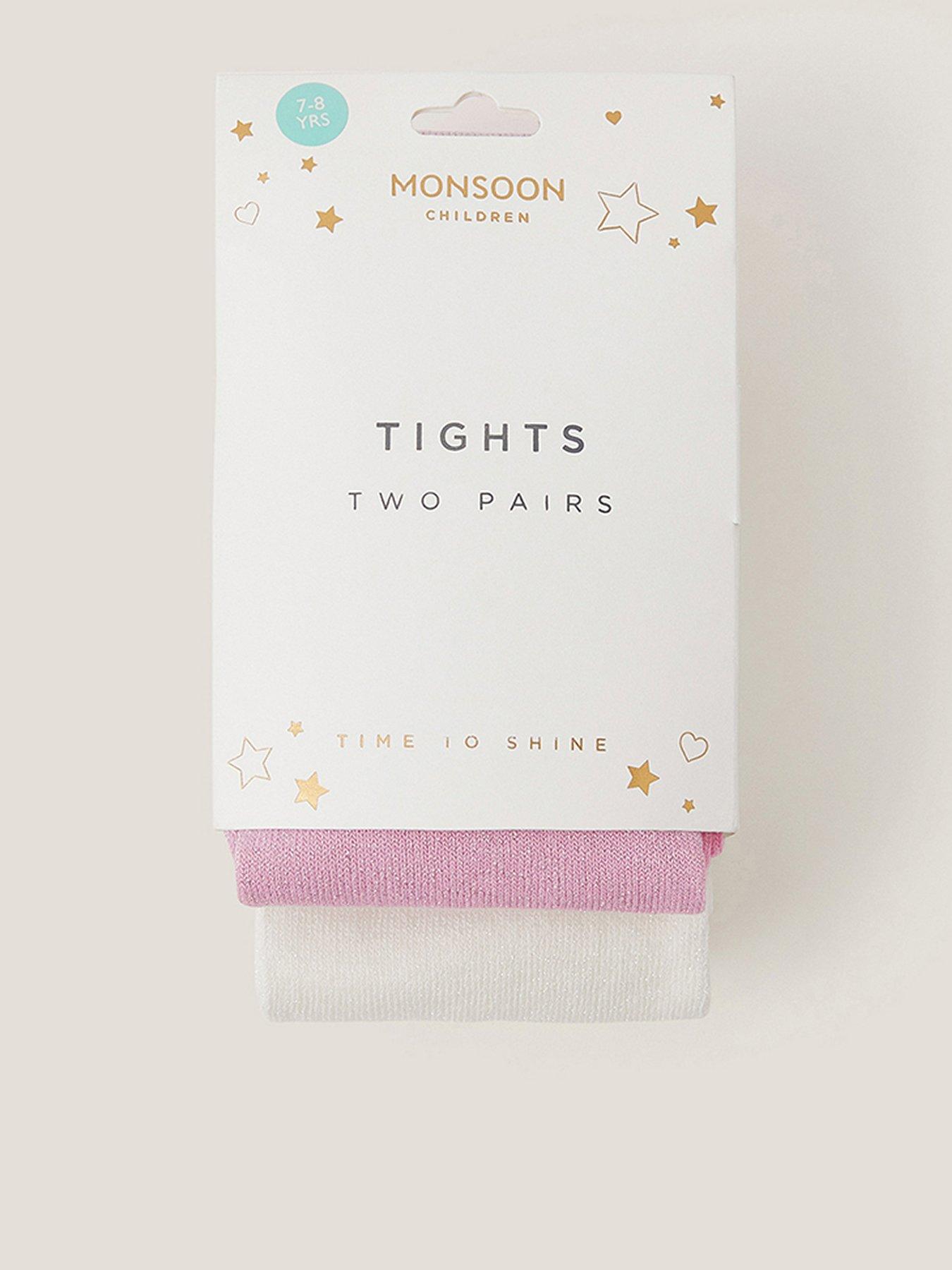Image 1 of 2 of Monsoon Girls Frosted 2 Pack Tights - Multi