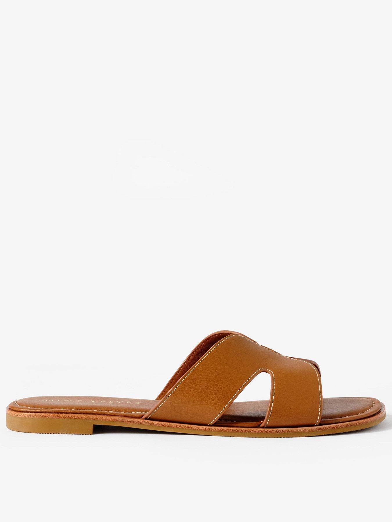 mint-velvet-darcy-tan-leather-slider-brownfront