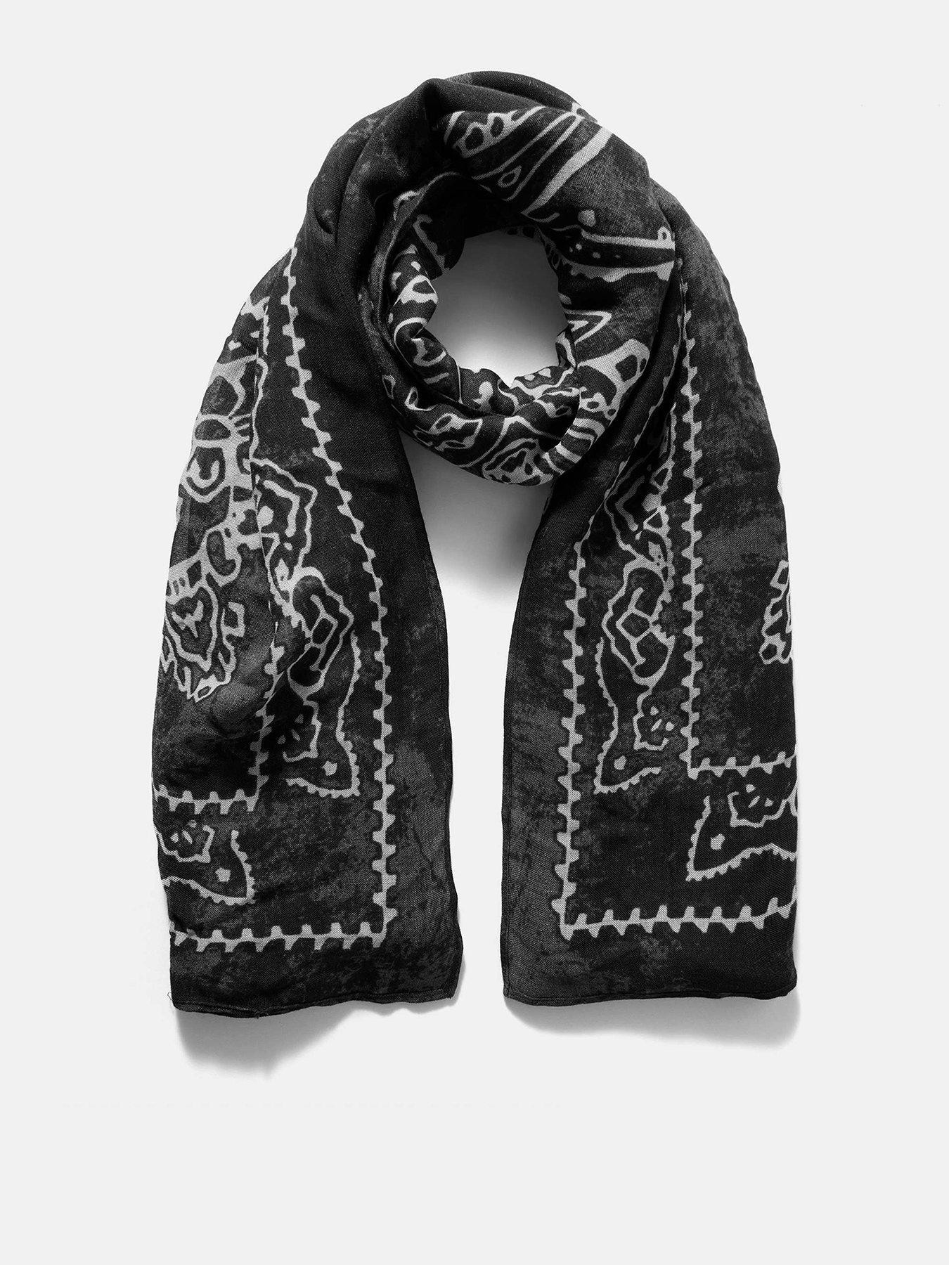 Image 1 of 4 of Mint Velvet Black Bandana Scarf