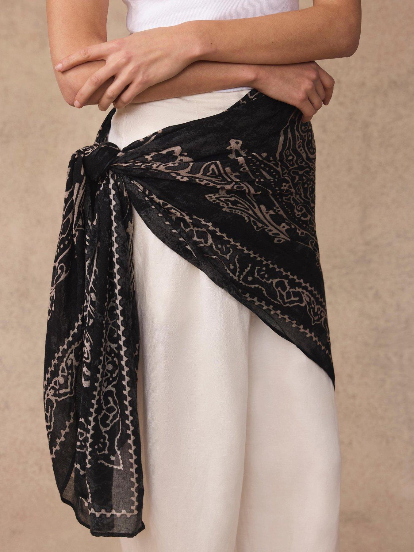 Image 2 of 4 of Mint Velvet Black Bandana Scarf