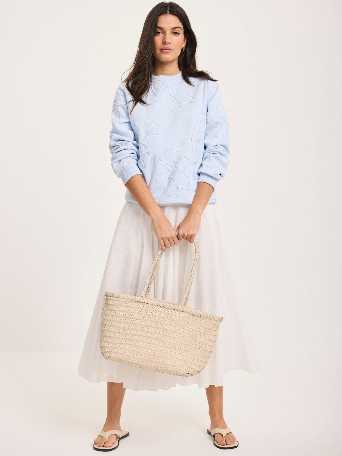 Image 3 of 6 of Mint Velvet Embroidered Long Sleeve Sweatshirt - Blue