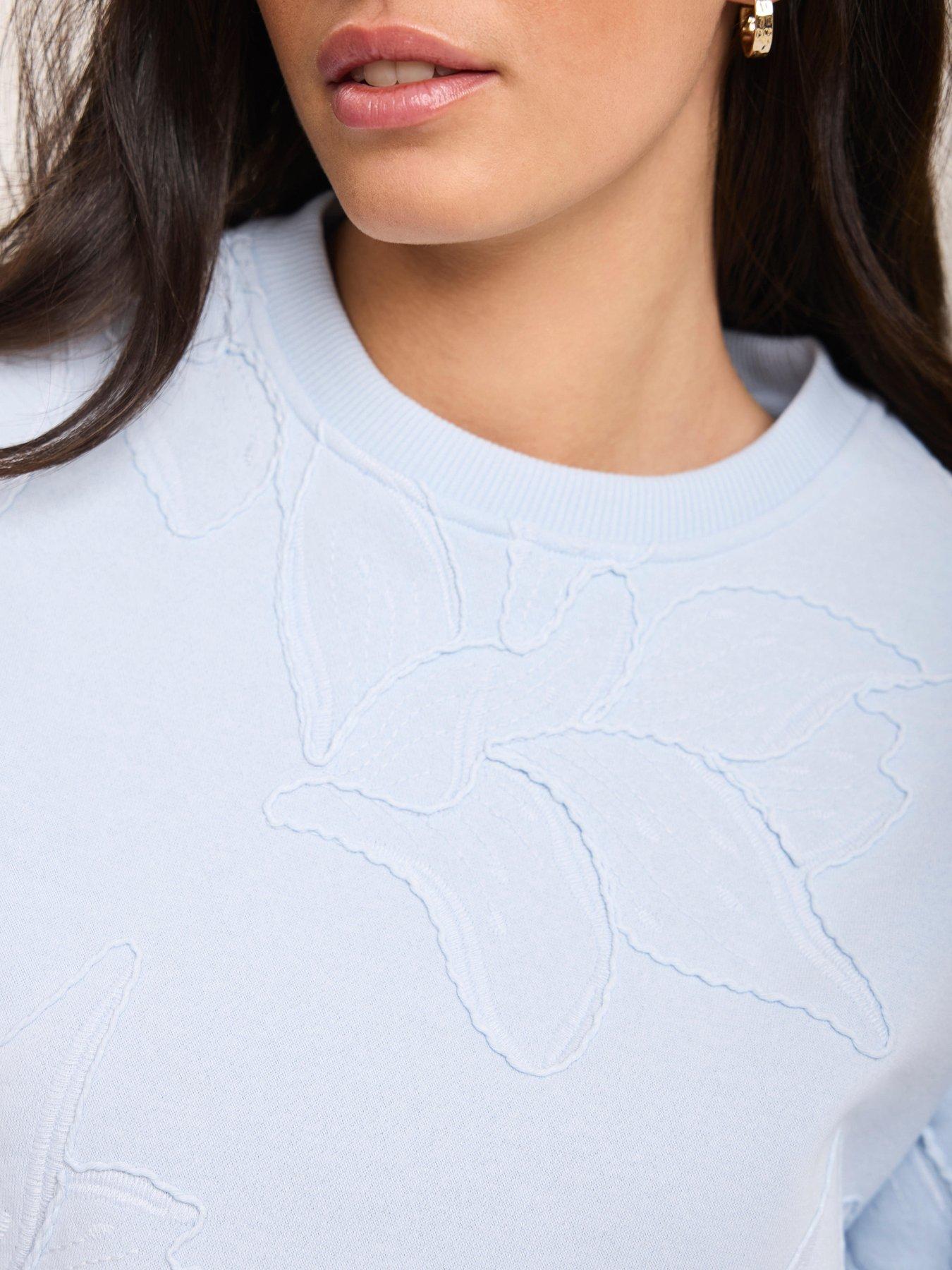Image 4 of 6 of Mint Velvet Embroidered Long Sleeve Sweatshirt - Blue